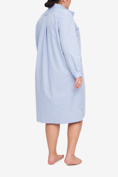 Long Sleep Shirt Periwinkle Tonal Stripe PLUS