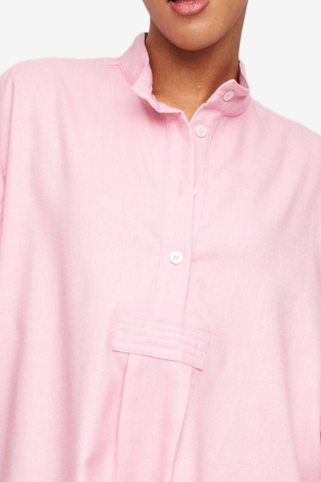 Short Sleep Shirt Pink Flannel