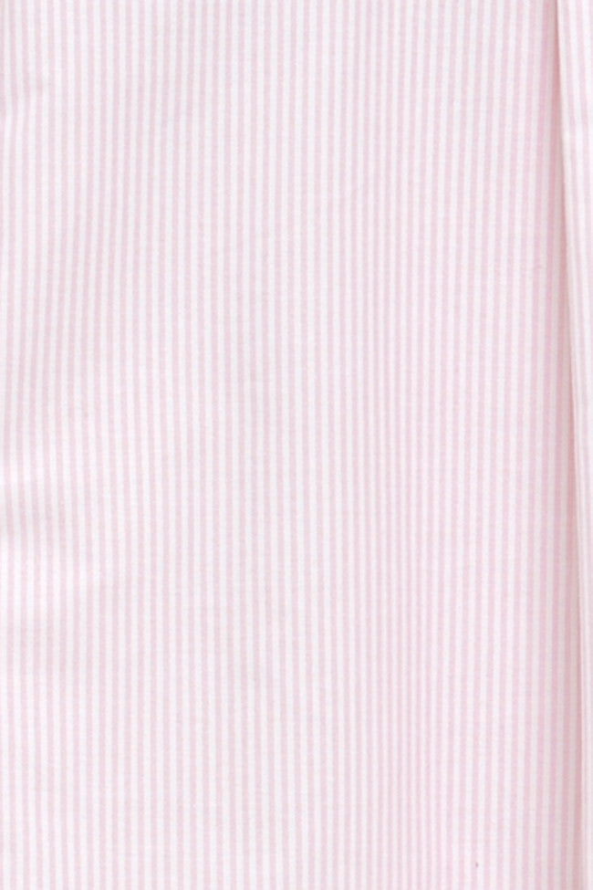 Short Sleeve Cropped Shirt Pink Oxford Stripe