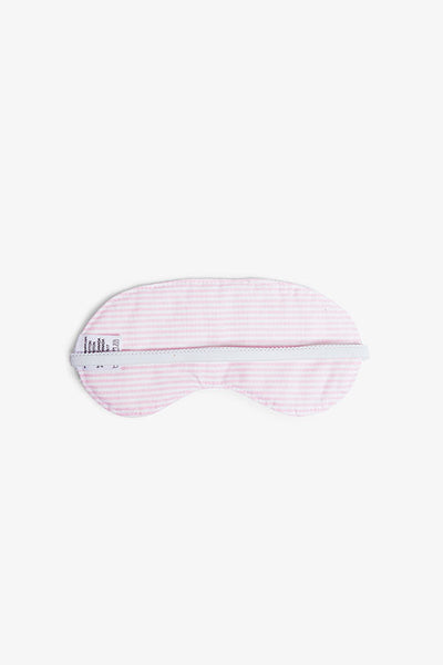 back view unisex sleep pink oxford stripe cotton eyemask by The Sleep Shirt