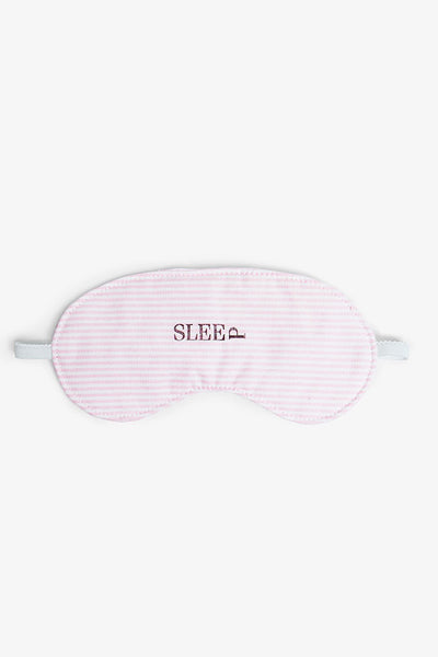 front view unisex sleep pink oxford stripe cotton eyemask by The Sleep Shirt