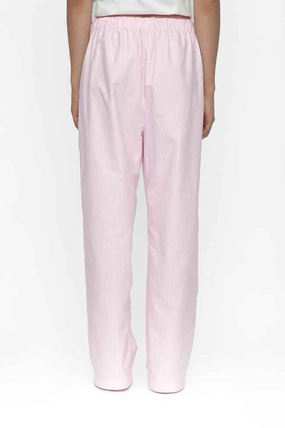 back view classic lounge pants in pink oxford stripe cotton by the Sleep Shirt