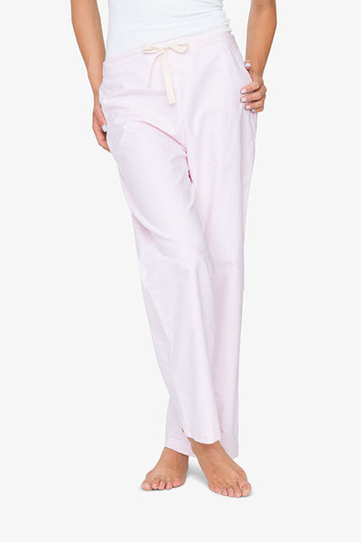 Set - Cuffed Sleeve Shirt and Lounge Pant Pink Seersucker