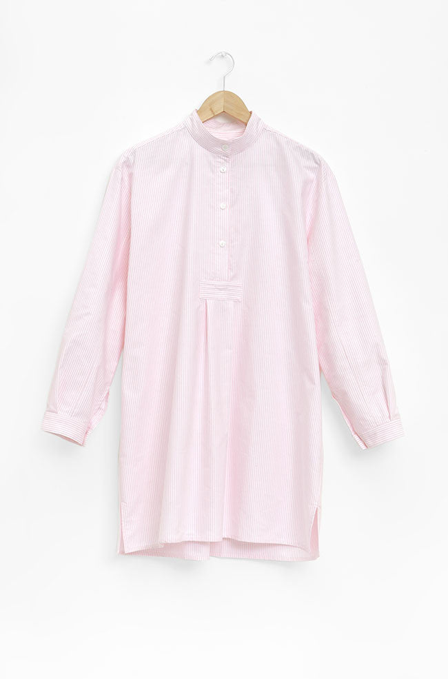 Short Sleep Shirt Pink Oxford Stripe