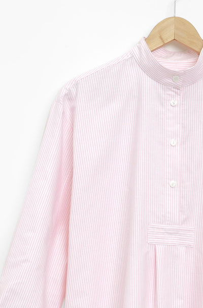 Short Sleep Shirt Pink Oxford Stripe