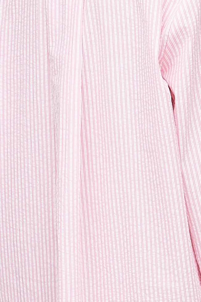 Sleeveless Nightie Pink Seersucker Stripe PLUS