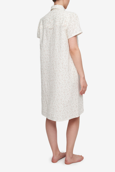Round Collar Dress Pink Tea Floral