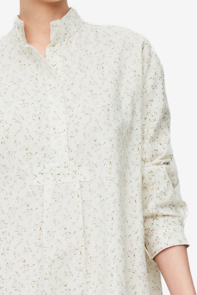 Short Sleep Shirt Pink Tea Floral