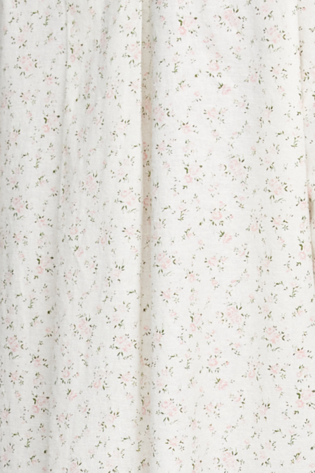 Round Collar Dress Pink Tea Floral