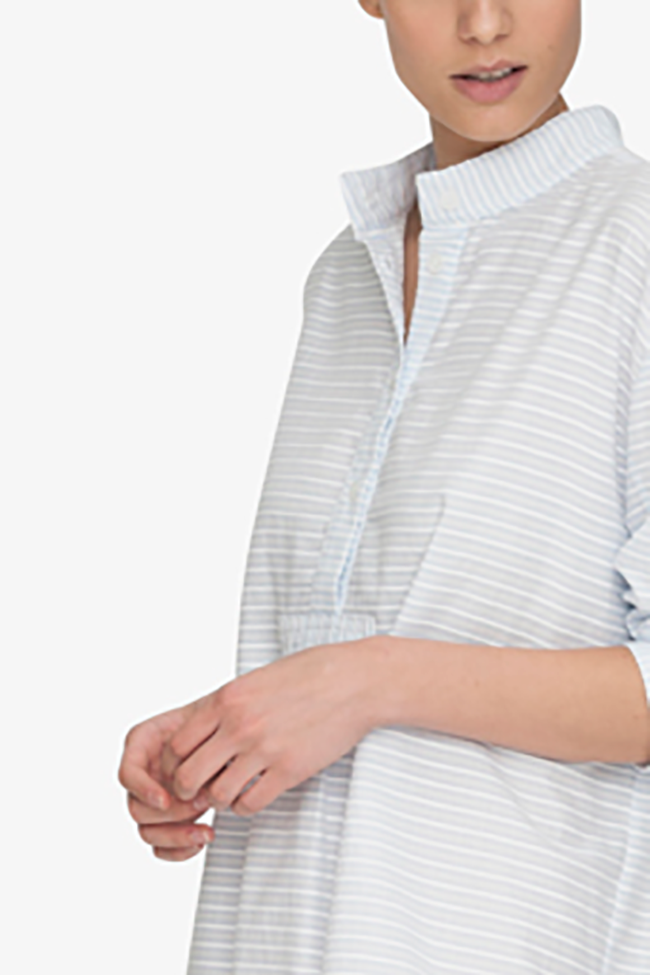 Short Sleep Shirt Plush Stripe