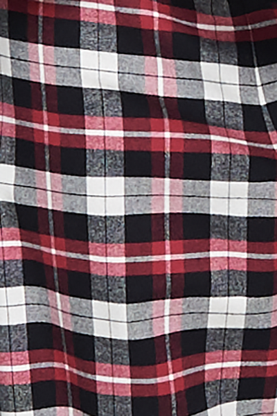 Long Sleep Shirt Raspberry Plaid Flannel PLUS