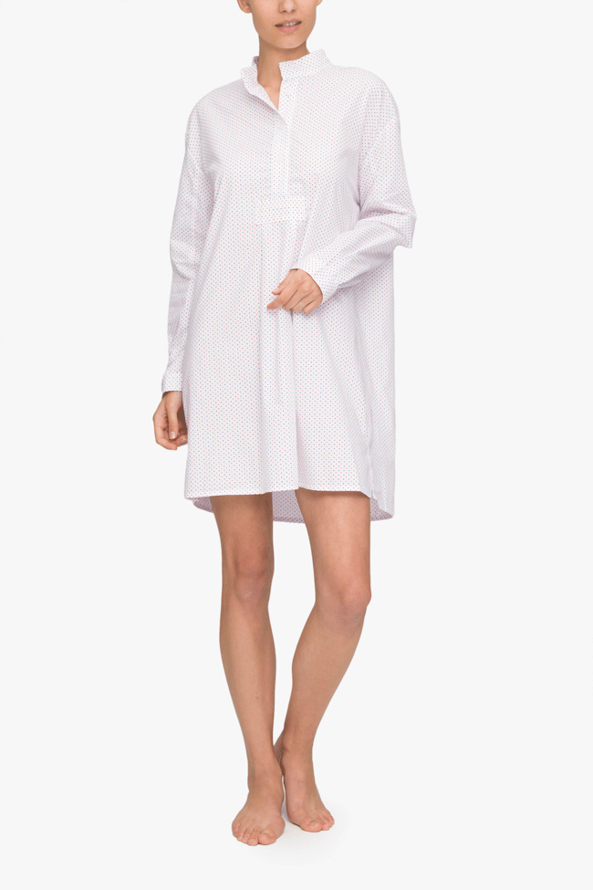 Short Sleep Shirt Red and Blue Dot