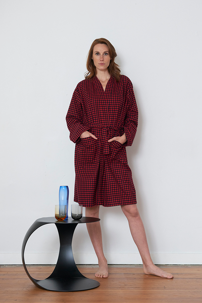 Unisex Robe Red Buffalo Check