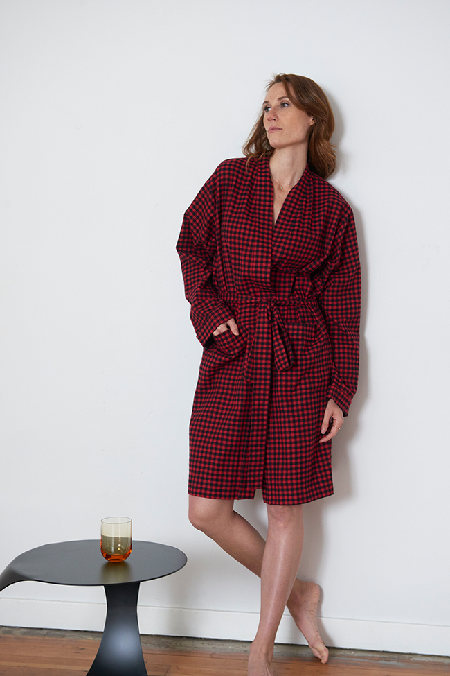 Unisex Robe Red Buffalo Check