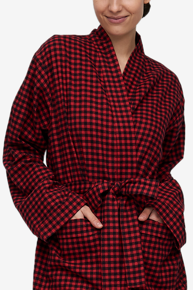 Unisex Robe Red Buffalo Check