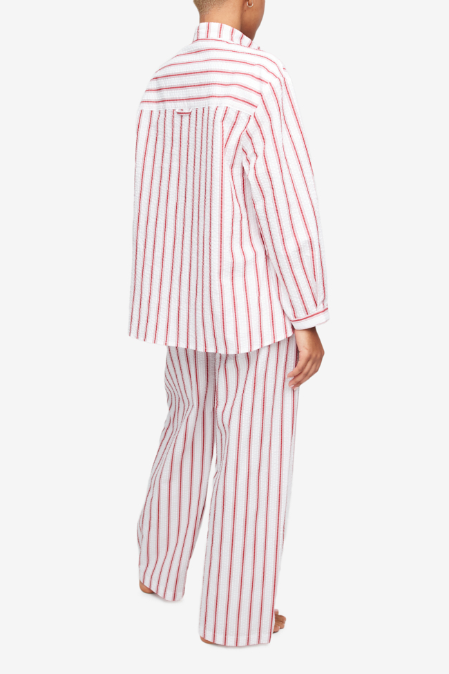 Lounge Pant Red Seersucker Stripe