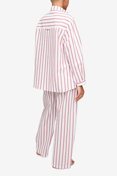 Lounge Pant Red Seersucker Stripe