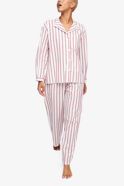Lounge Pant Red Seersucker Stripe