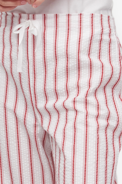 Lounge Pant Red Seersucker Stripe