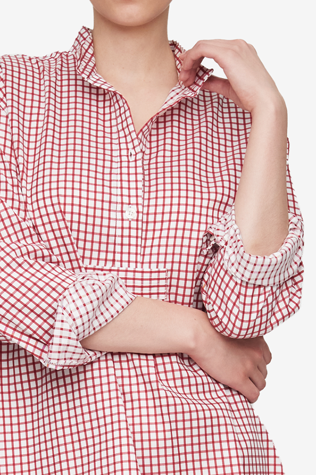 Long Sleep Shirt Red Shepherd Check