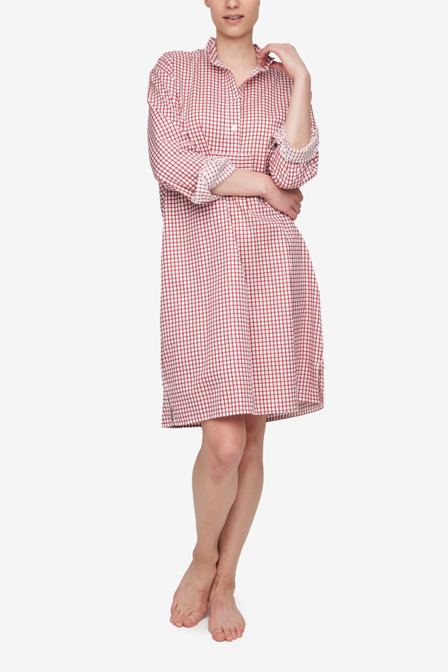 Long Sleep Shirt Red Shepherd Check