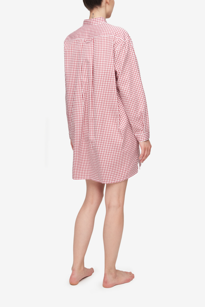Short Sleep Shirt Red Shepherd Check
