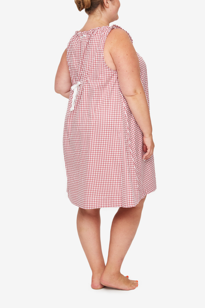 Sleeveless Nightie Red Shepherd Check PLUS