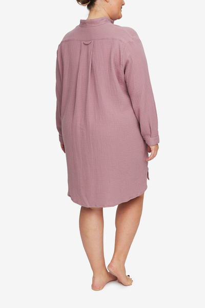 Short Sleep Shirt Rose Double Gauze PLUS