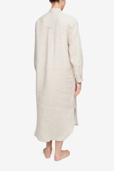Ankle Length Sleep Shirt Sand Linen