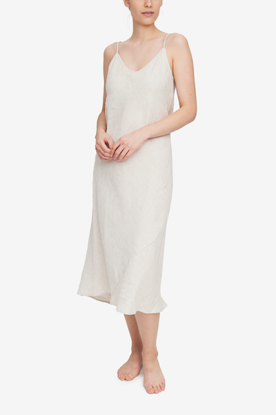 Long Slip Dress Sand Linen