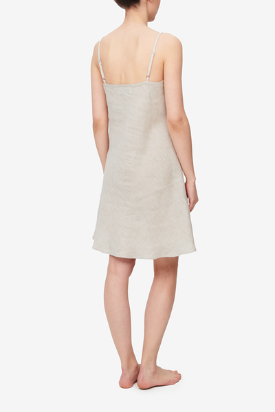 Short Slip Dress Sand Linen