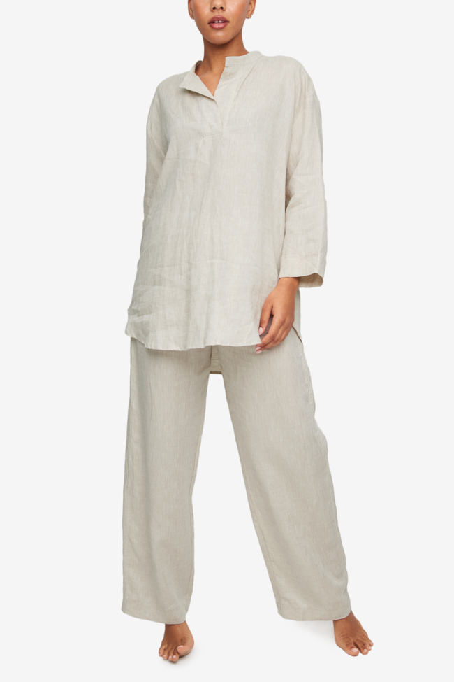 Set - Slip On Top and Lounge Pant Sand Linen