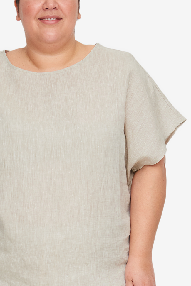 Woven T-Shirt Sand Linen