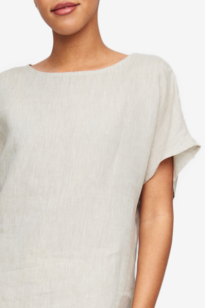Woven T-Shirt Sand Linen