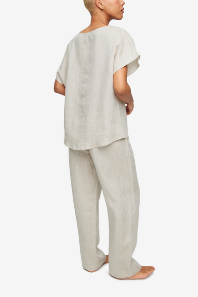 Set - Woven T-Shirt and Lounge Pant Sand Linen