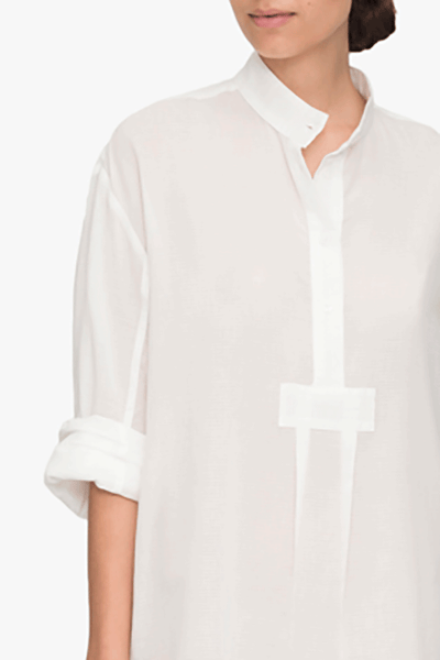 Short Sleep Shirt Sheer Pencil Stripe