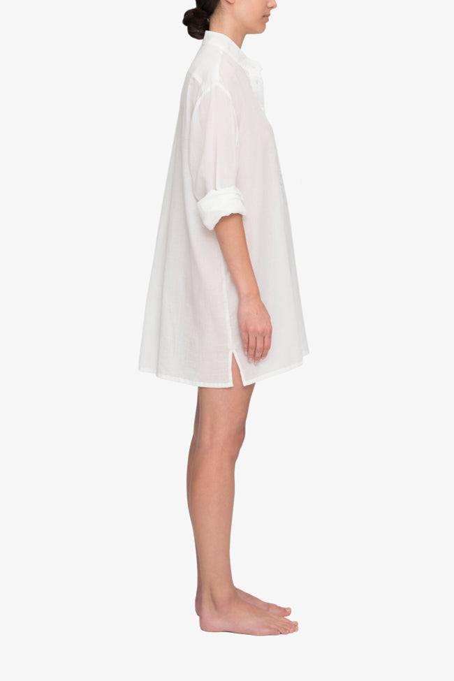 Short Sleep Shirt Sheer Pencil Stripe
