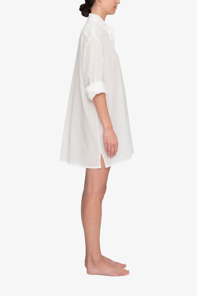 Short Sleep Shirt Sheer Pencil Stripe