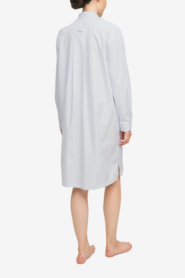 Long Sleep Shirt Skinny Light Blue Stripe