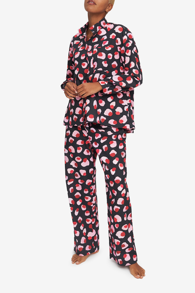 Set - Long Sleeve Shirt and Lounge Pant Sleeping Leopard