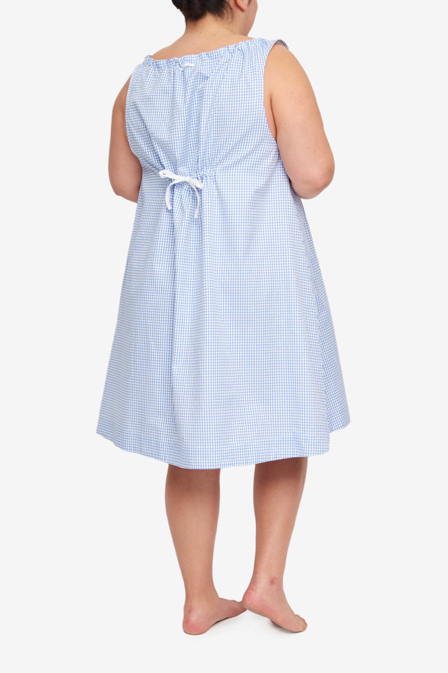 Sleeveless Nightie Small Periwinkle Check PLUS