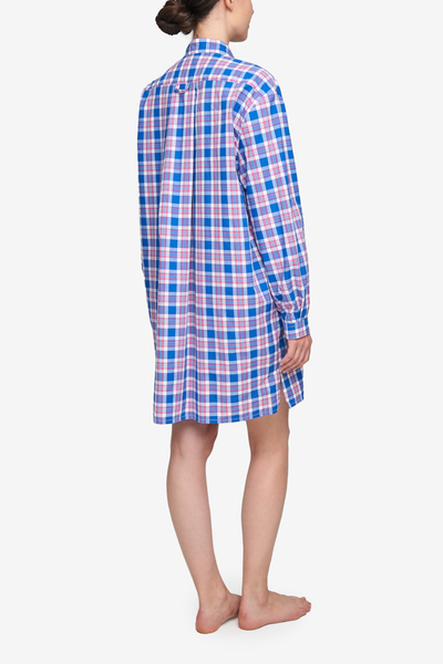 Short Sleep Shirt Summer Plaid