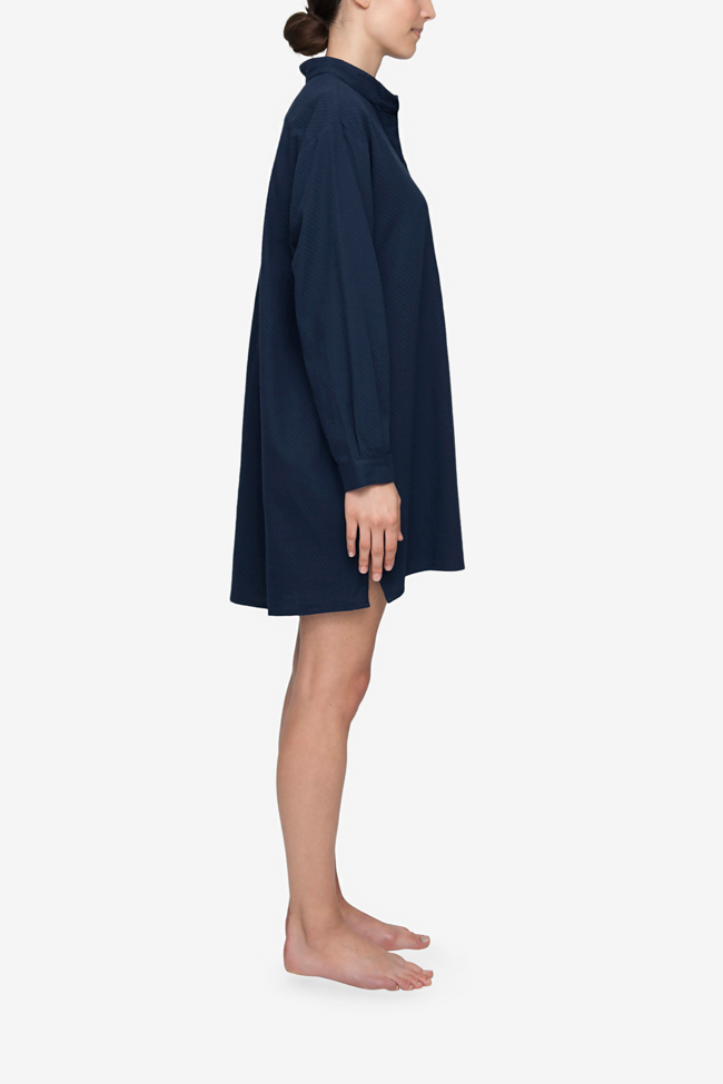 Short Sleep Shirt Navy Bouclé