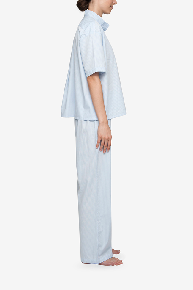 Lounge Pant Blue Cotton Stripe