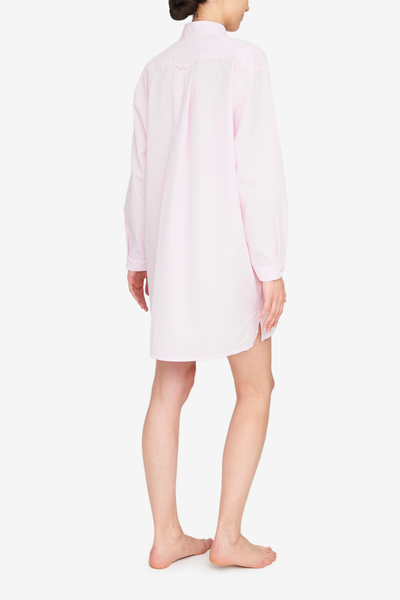 Short Sleep Shirt Pink Seersucker