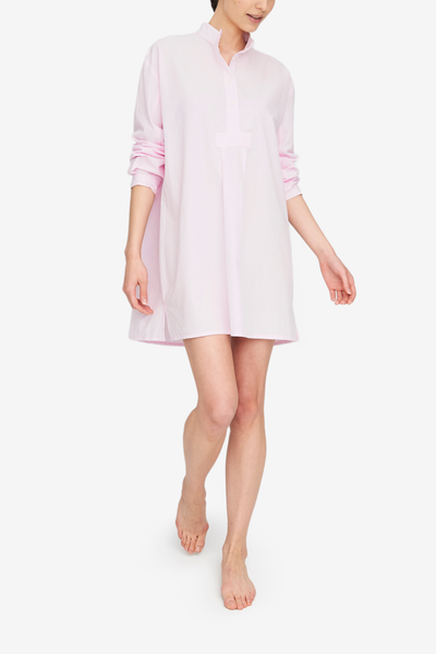 Short Sleep Shirt Pink Seersucker