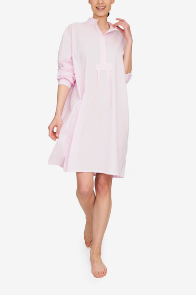 Long Sleep Shirt Pink Seersucker