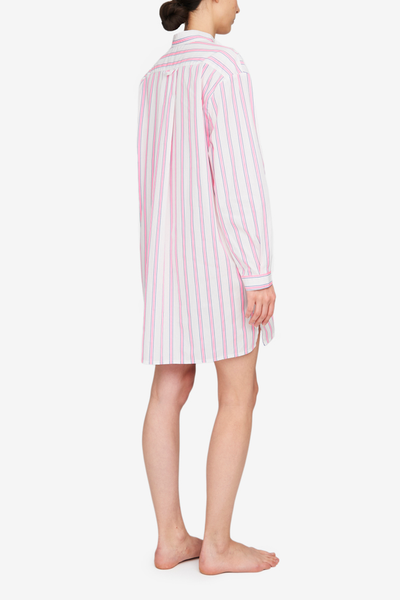 Short Sleep Shirt Fluo Pink Stripe