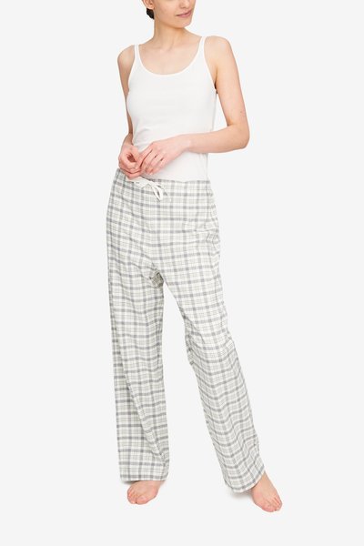 Lounge Pant Grey Plaid Flannel