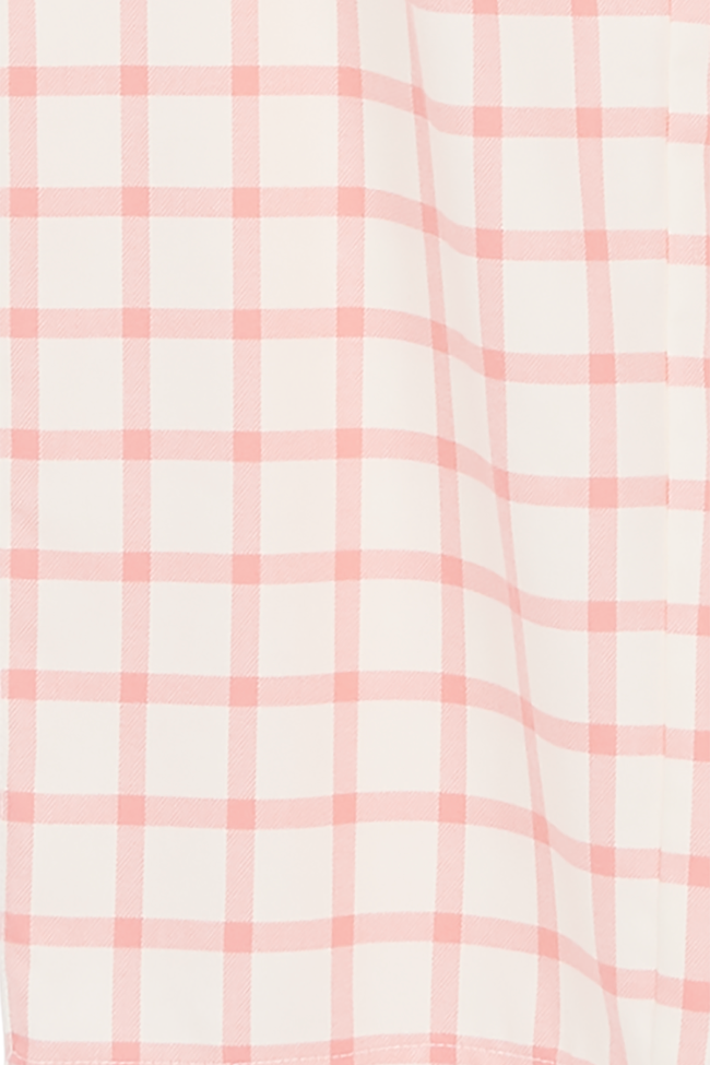 Short Sleeve Cropped Shirt Pink Check Flannel